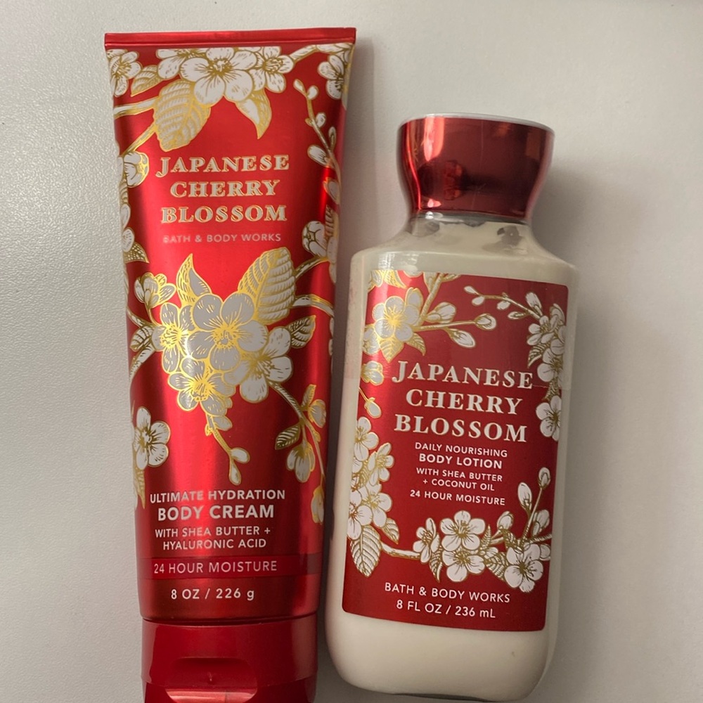 Japanese cherry blossom body cream+lotion set